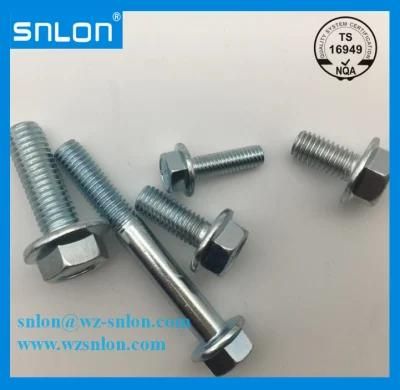 High Quality White Zinc Hex Flange Bolt DIN6921