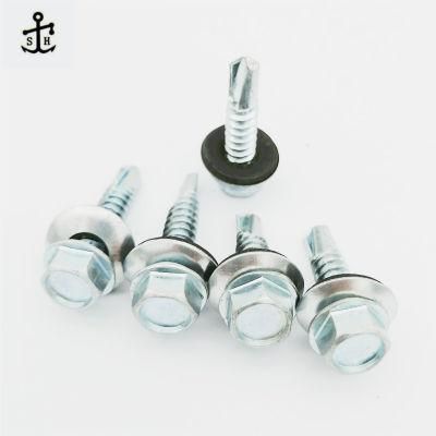High Quality Hex Head Self Drilling Screw with Black EPDM Washer Bonded Made in China