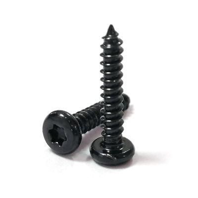Pan Head Six Lobe Torx Self Tapping Pointed Tail Screw Black Zinc