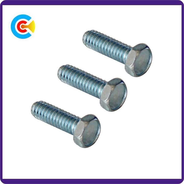 DIN/ANSI/BS/JIS Carbon-Steel/Stainless-Steel Hexagon Flange Machinery Industrial Fasteners Screws for Bridge