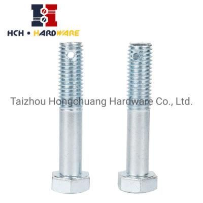 Customized Grade 2/5/8 Hex Head Cap Screw with Drilled Hole/Hex Tap Bolt/Hex Bolt with Hole/Galvanized Hex Hex Cap Screw/High Strength Bolt