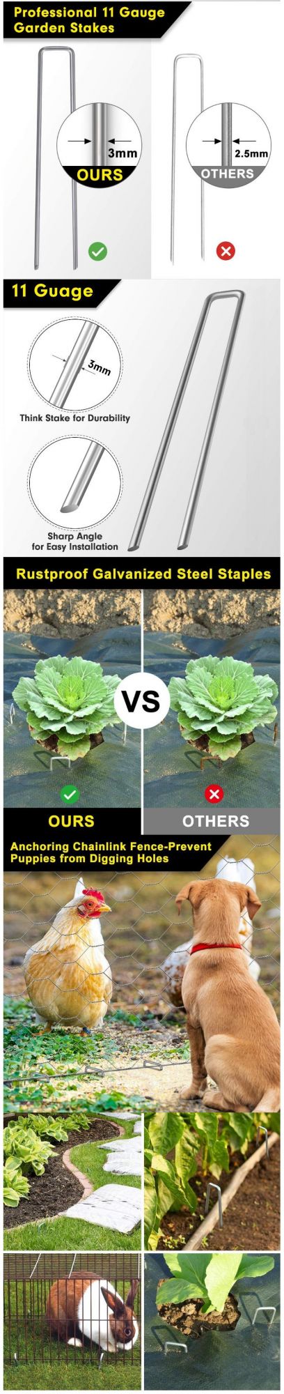 China Factory Supply High Quality U Fence Staple/Turf Pegs for Garden