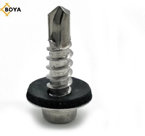 China Wholesale Galvanised Metal Hexagonal Head Tek Wood Stainless Steel Hex Self Drilling Screw with EPDM Washers Roofing Screw
