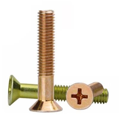 Color-Plated Zinc Countersunk Head Cross Recessed Half-Thread Machine Screw