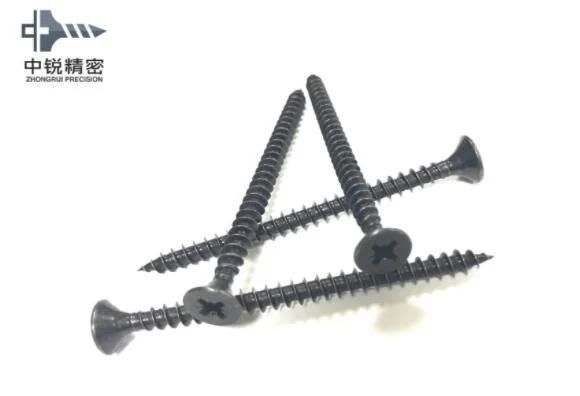 4.2X75mm Fine Thread Phillips Bugle Head Drywall Screws Black Phosphate Coated Drywall Screws
