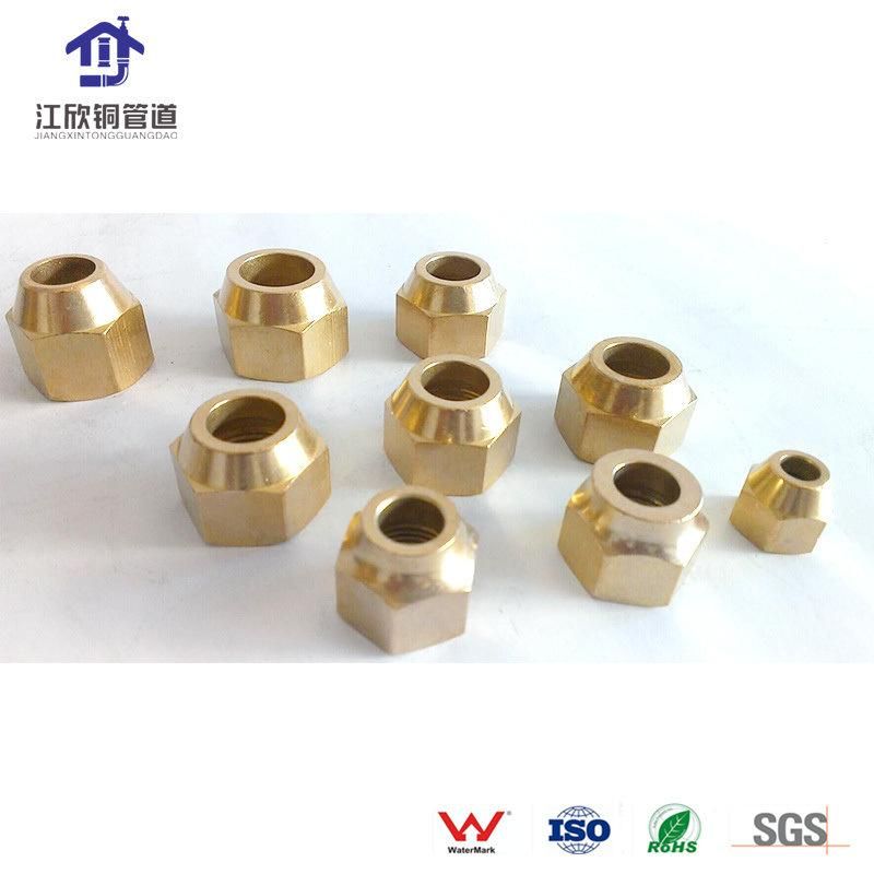 Brass Nut Cap Plug Refrigeration Plumbing Union Connector Machine Part