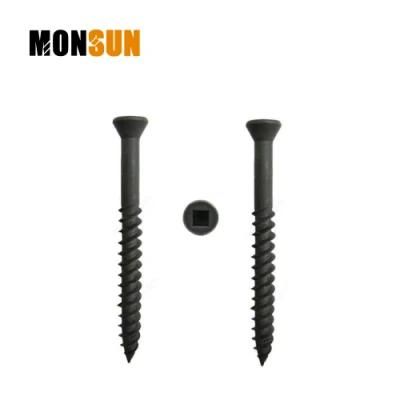 Black Phosphated Square Drive Small Countersunk Trim Head Fine Thread Self Tapping Wood Screw