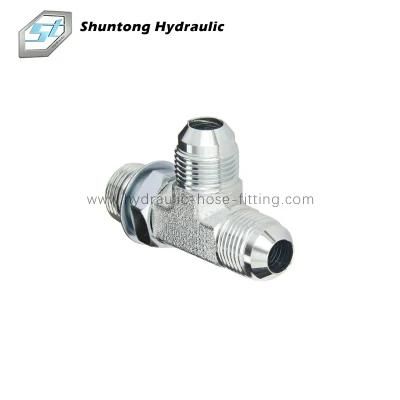 Hydraulic Jic Male 74 Deg and SAE Male O-Ring Run Tee Adapter, Hydraulic Fitting, Hose End, Hose Nipple