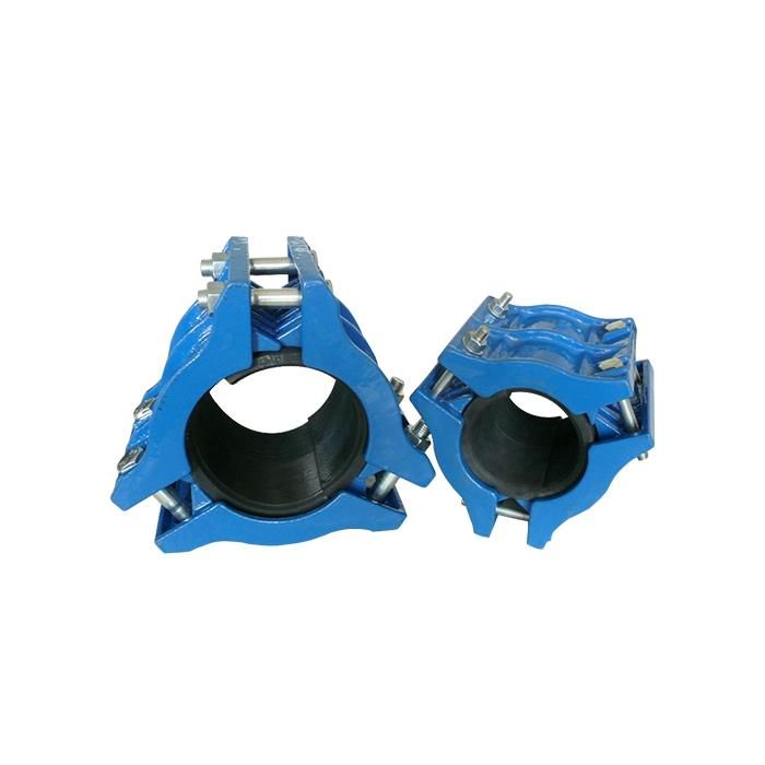 Ductile Cast Iron Ggg50 DN125 Pn16 Epoxy Coating Three Piece Di Split Collar for PVC Pipes