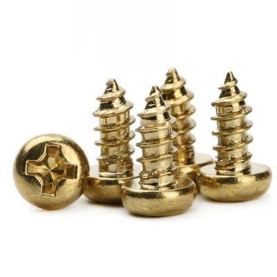 Mini Gold Plated Pan Phillips Cross Round Self Tapping Screw
