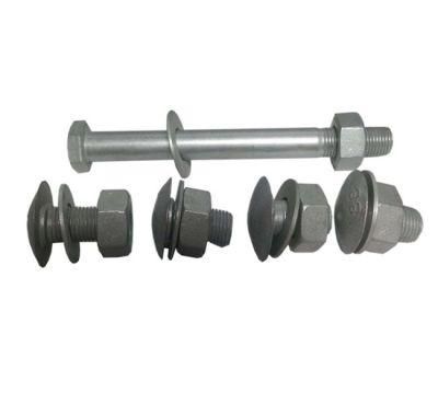 Galvanized Carbon Steel Hex Guardrail Splice Bolts High Tensile Steel Bolt and Nut