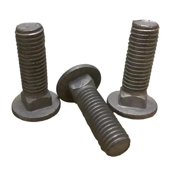 DIN603 Thread Black Zinc Plated Flat Head Carriage Bolts with Blue Nylon Grade 8.8 Steel Bolts