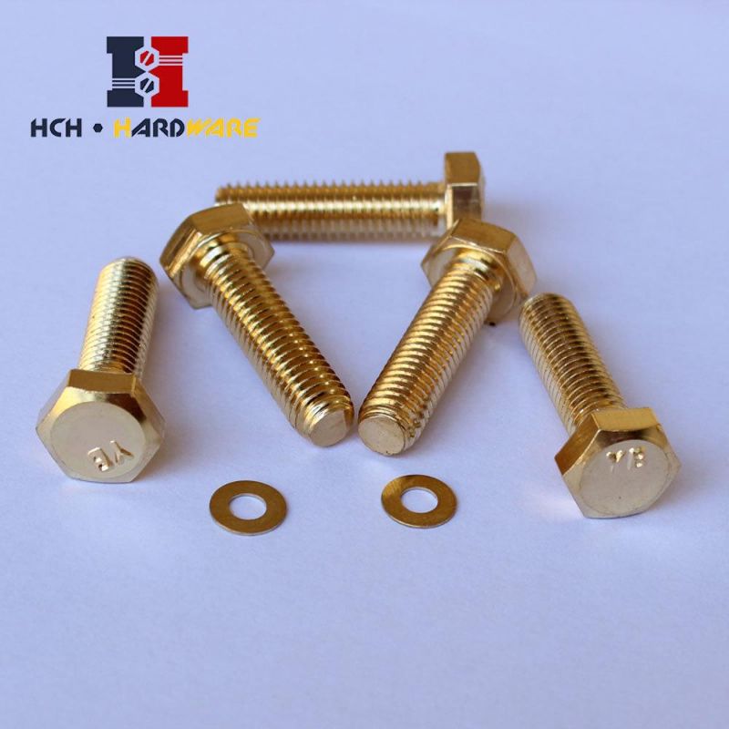Zinc Yellow Plated Hex Head Hexagonal Bolt