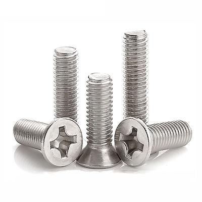 Stainless Steel 304 DIN 965 Phillips Countersunk Head Truss Metal Customized Passivated Hexagon Flange Machine Screws