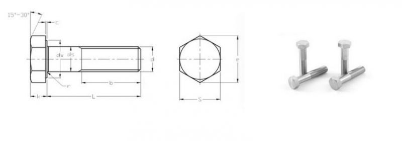 DIN 960 201 Hexagon Head Bolts-Reduced Shank-Fine Pitch Thread