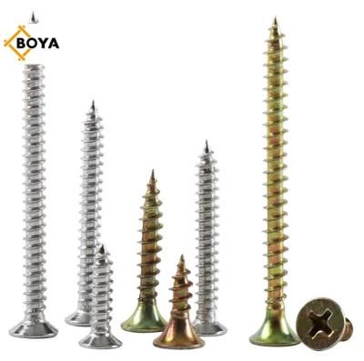 Professional Factory Yellow Zinc Pozi Drive Flat Head Wood Use MDF Chipboard Screw for Wood and Construction