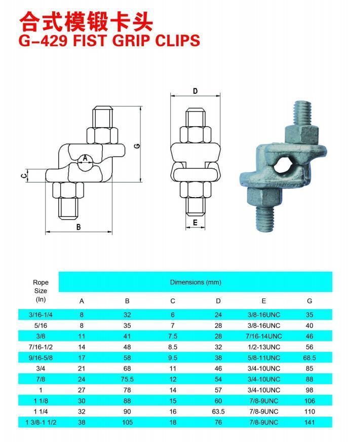 G249 New Style High Tensile Steel Drop Fist Grip Clips