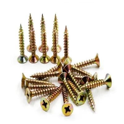 Yellow Zinc Plated Pozi Drive Chipboard Screw Sheet Metal Screw for Furniture etc