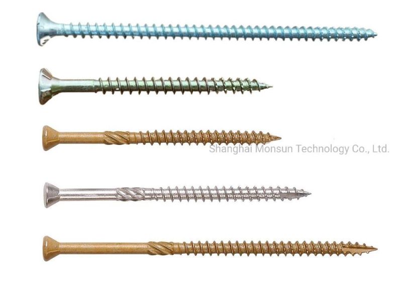 Galvanized Coating Sawtooth Saw Thread Csk Head Pozi Drive Wood Particleboard Screw with Milling Ribs U Thread