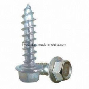Coarse/Fine Thread Hex Washer Head with Self Tapping Screw Color Zinc Plated