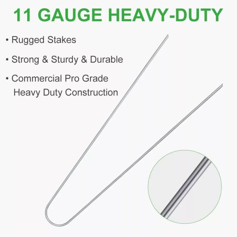 12 Inch Ground Staples Landscape Gardening Pegs Nails U Shaped Garden Staples Pegs Pin Securing Weed Fabric Landscape Fabric