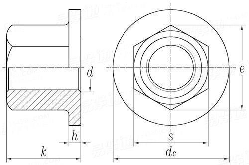 DIN 6331 Stainless Steel Carbon Steel Black Zinc Plated Hexagon Collar Height of 1.5D Nuts