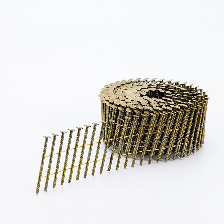 2-1/4′ ′ Yellow Painted Screw Common Roofing Coil Nail/Ring Shank Coil Nail