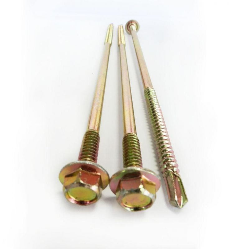 Hex Flange Head Self Drilling Screw Long Screw with Thread Cut