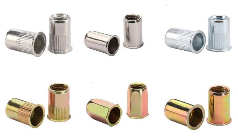 Large Head/Flat Head W/Thread Full Hex Body (insert nut) Yellow Zinc Blind Rivet Nut (fastener&hardware)