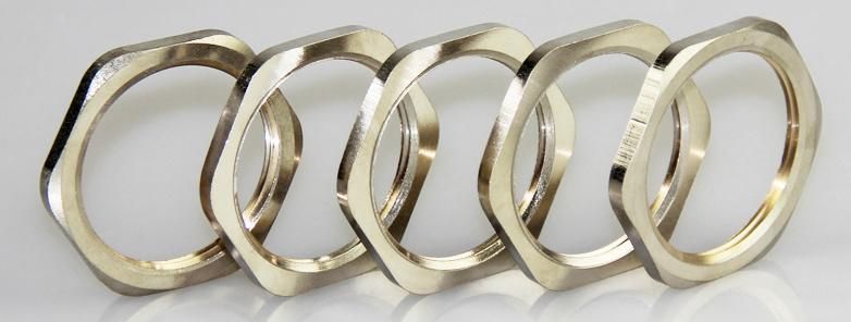 Nickel Plated Brass / Stainless Steel / Nylon Locknut for Cable Gland