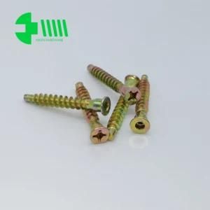 Yellow Zinc Plating Phillips Drive Furniture Hardware Confirmat Screw 7*50