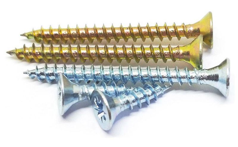 Yellow Bright Zinc Pozidrive Flat/Countersunk Csk Head Fasteners Self Tapping Woodworking Nail Chipboard Screws Made in China
