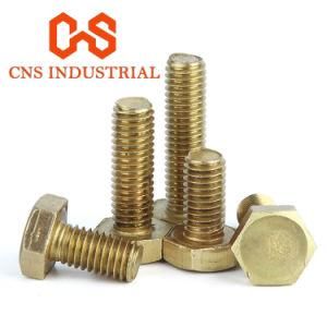 Fasteners Yellow Galvanized Brass High-Strength Hexagon Bolt DIN 933