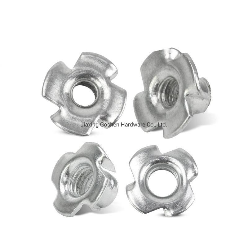 Gr 4 Zinc Plated Four Claw Threaded Insert T Nuts