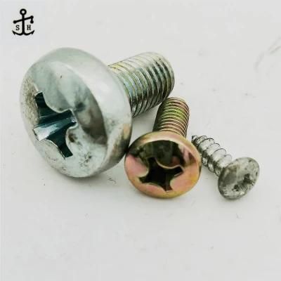 M6 Cross Recessed Phillips Zinc Coating Steel Pan Round Head Machine Screw China