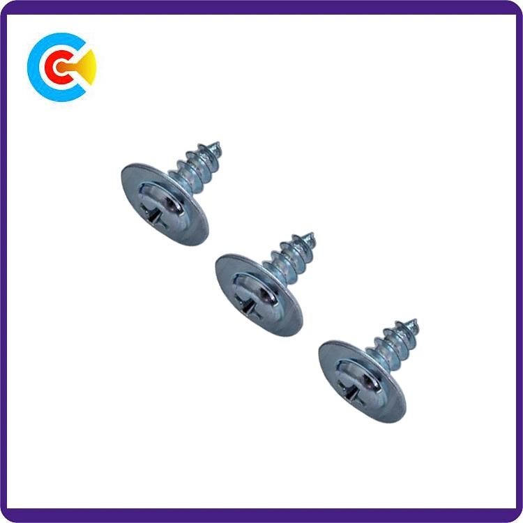 Stainless Steel Galvanized Fastener Phillips/Cross Pan Head Screws with Flange