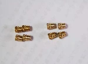 Brass Nut Iubb-M3-2: Plastic Insert, M3X0.5, Length: 6.35mm, Brass