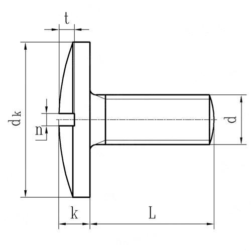 Stainless Steel A2 18-8 Large Flat Screw Machine Screw Slotted Groove Screw GB947