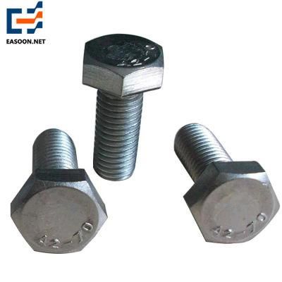A2-70 Stainless Steel Hex Bolt with Full Thread DIN933 SUS304 Hex Cap Bolt Stainless Steel Fasteners ASTM A193 Stud Bolt