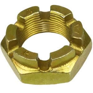 Yellow Galvanized Steel DIN937 Slotted Hex Nut