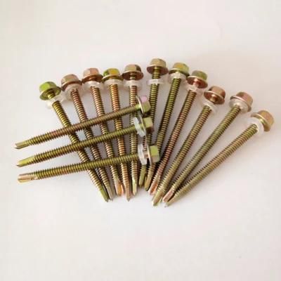 Yellow Plating Hex Head Self Tapping Screw for Steel Construction