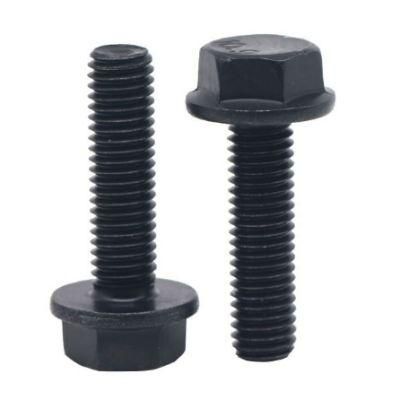 Black DIN6921 Hexagon Flange Head Bolt with/Without Serration, Hex Flange Bolt
