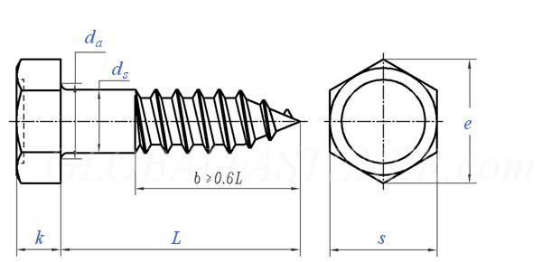 Carbon Steel Zinc Plated DIN571 Hexagon Wood Screw Made in China