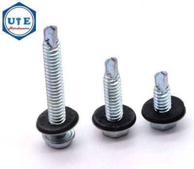 High Quality Galvanized Hex Flange Self Drilling Roofing Screw with Washer Rubber