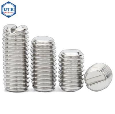 Stainless Steel 304 Set Screws with Slotted Head Drive and Flat Point