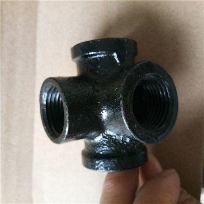 1/2&quot; Malleable Cast Iron Crossing Iron Pipe Fittings 4 Way Tee Fitting