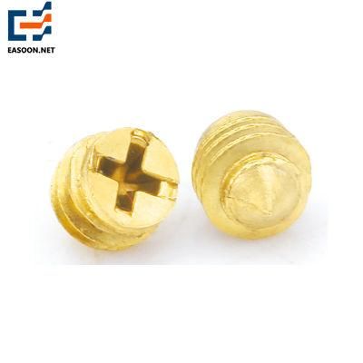 Cross Slotted Bolt Screw Brass Set Screws Machine Screw Set Screw for Automotive Parts M2 M4 Brass Grub Screw