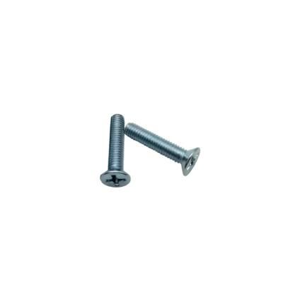 Pz Cross Recessed Countersunk Flat Head Screw with White Zinc