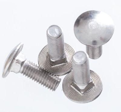 Galvanized &amp; Stainless Steel SUS304/316 (A2/A4) Round Head Screw Square Neck Carriage Bolts Screws