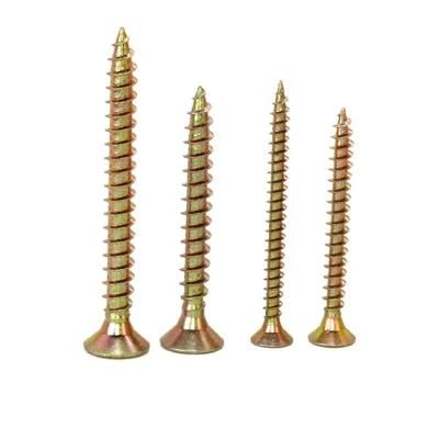 Fine or Coarse Zinc Plated OEM ODM Yellow Chipboard Screw